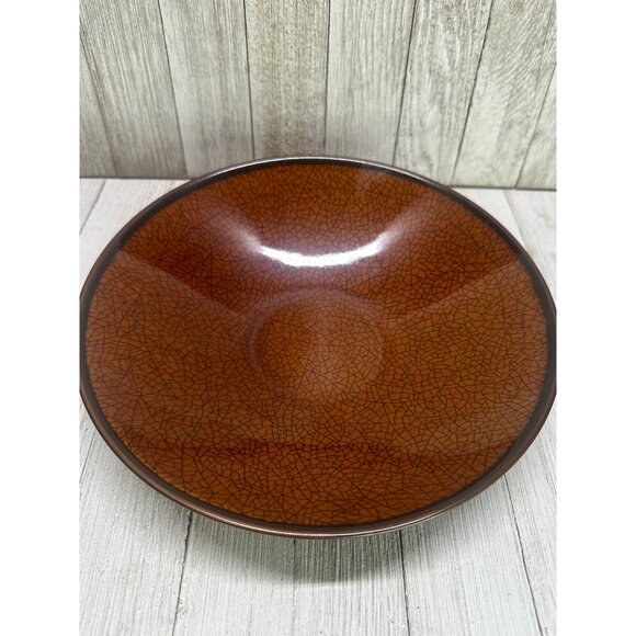 Vtg Mikasa Desert Breeze Brown Crackle Stoneware Soup Bowls MK132 8 5/8” Set 6 - Picture 4 of 9